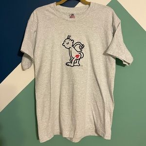 Vintage Jim Benton Kiss My Butt Art T Shirt 1996